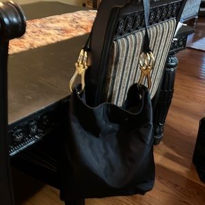 JPK Paris 75 black waterproof textured shoulder with brass detail